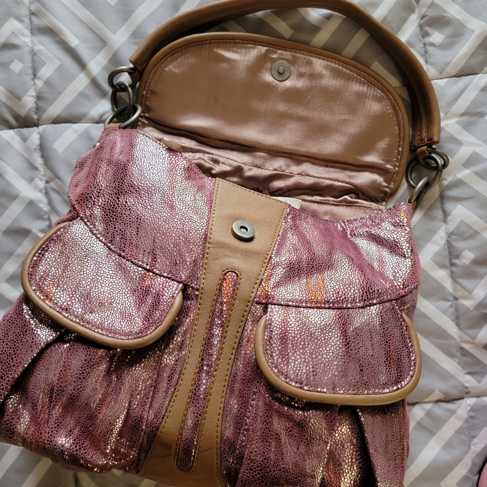 🔥SALE🔥MALINI MURJANI |SHOULDER  SPARKLY LEATHER HOBO BAG - Picture 4 of 16